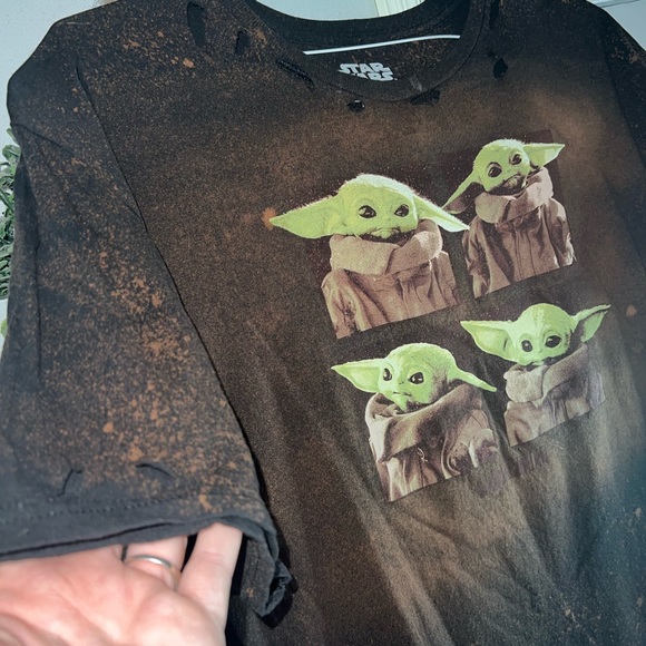 Yoda distressed bleached shirt - Picture 3 of 4